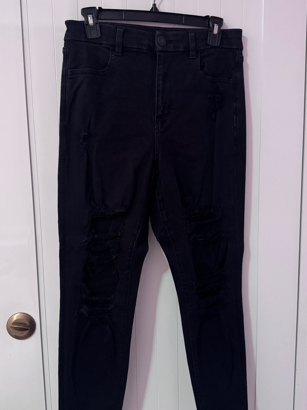 American Eagle Outfitters Black Skinny Distressed Jeans